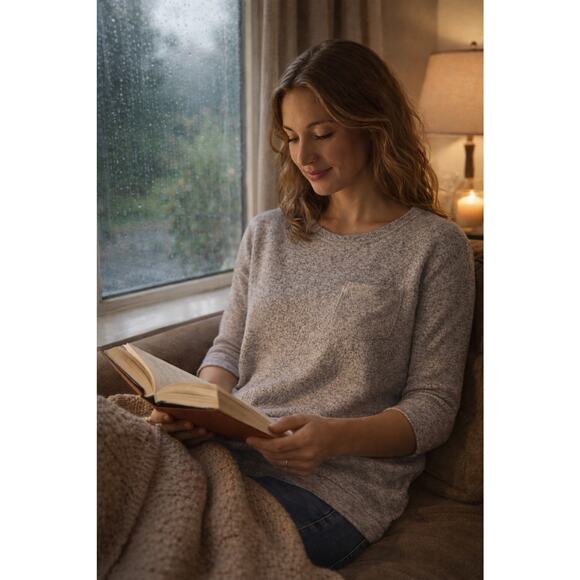 Billabong Tops - Billabong Essentials UltraSoft Fleece HiLo Top 3/4 Sleeve HeatherGray Sz SP Cozy